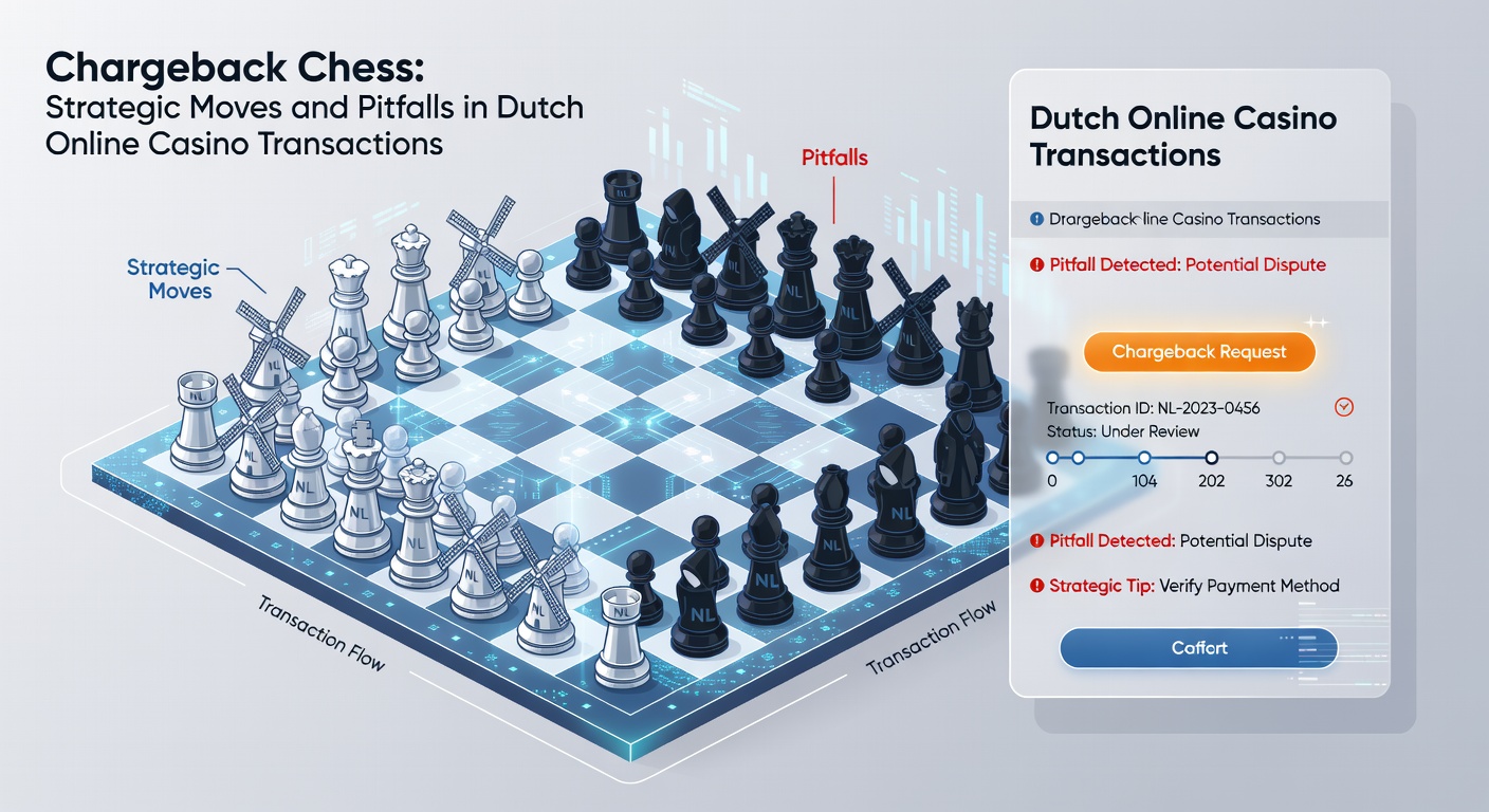 Schematische illustratie van chargeback-stappen en casino-tegenmaatregelen bij Nederlandse transacties