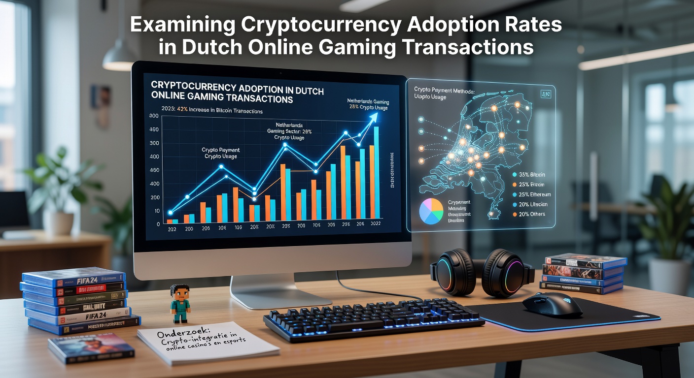 Grafiek die adoptiecijfers van cryptovaluta in Nederlandse online gaming transacties toont