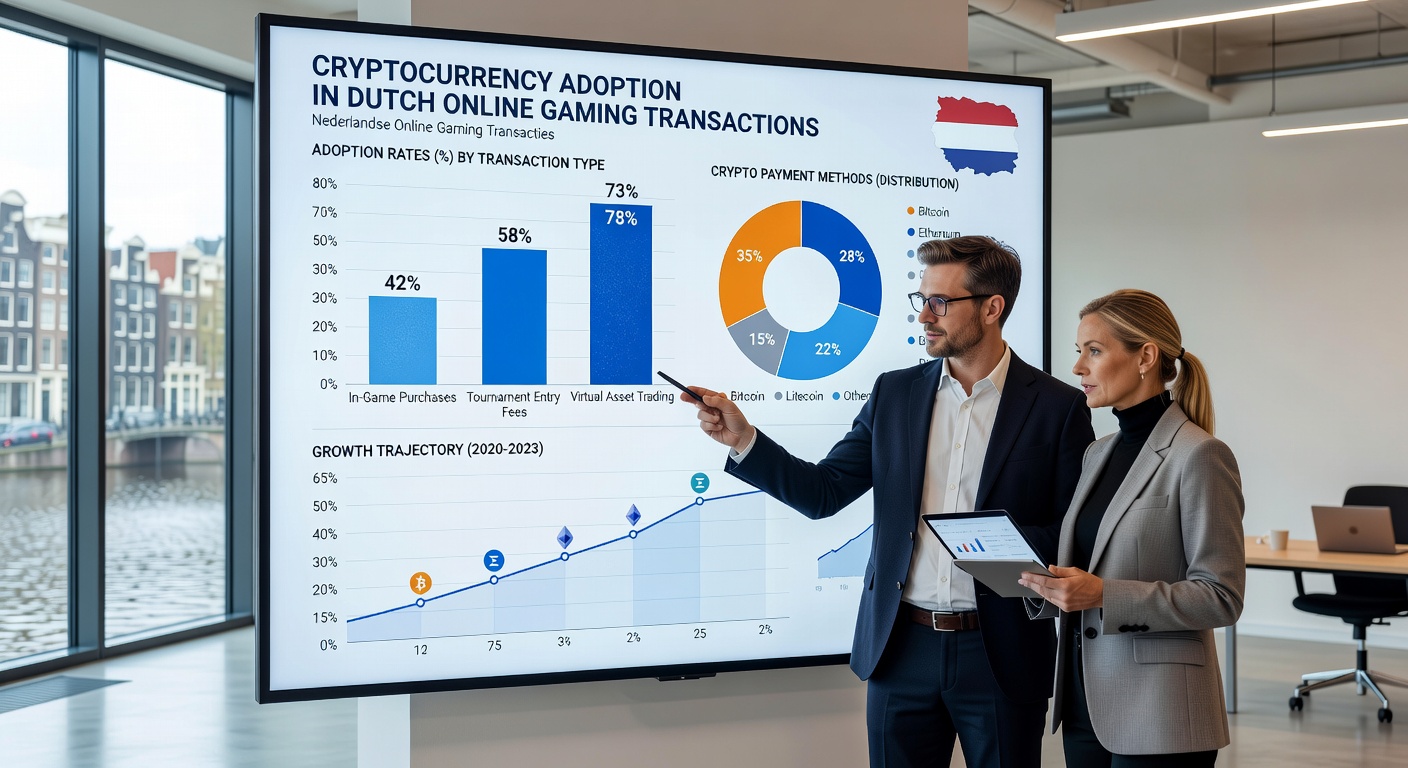 Infographic over trends in cryptobetalingen bij Nederlandse online casino's