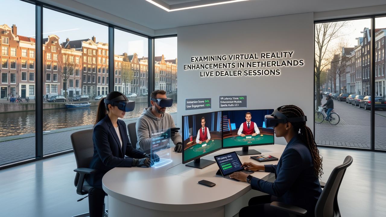 Speler met VR-bril tijdens live blackjack sessie in Nederlandse setting