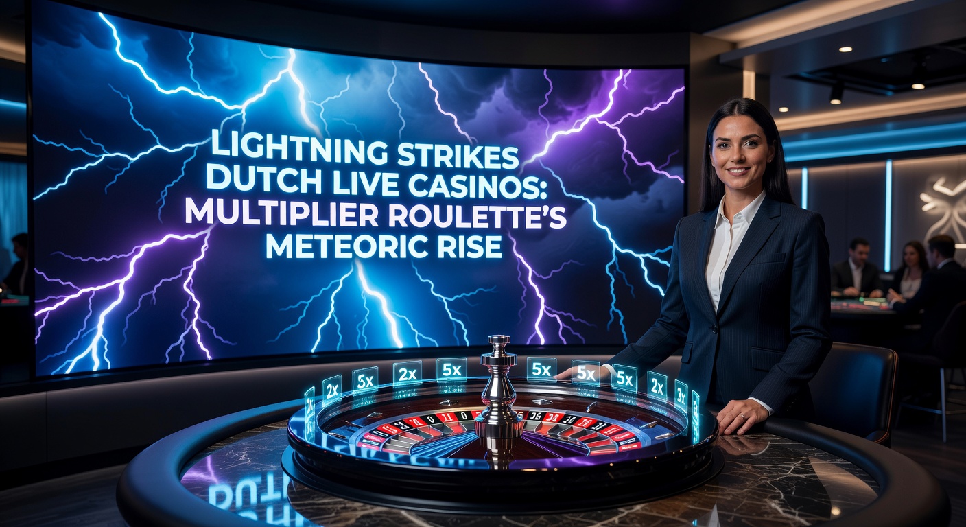 Een bruisende Lightning Roulette-tafel met bliksemeffecten en multipliers die oplichten tijdens een live sessie in een Nederlands casino