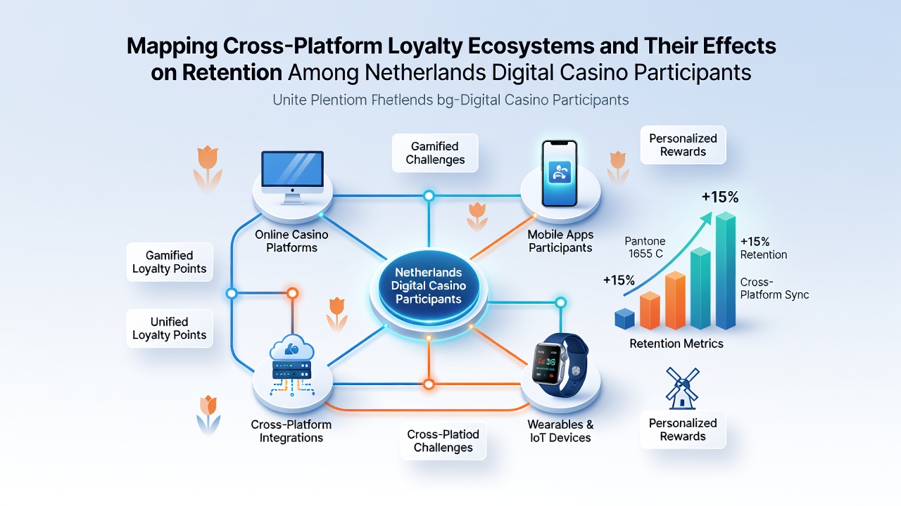 Kaart van cross-platform loyaliteitsecosystemen met verbindingen tussen Nederlandse online casino platforms