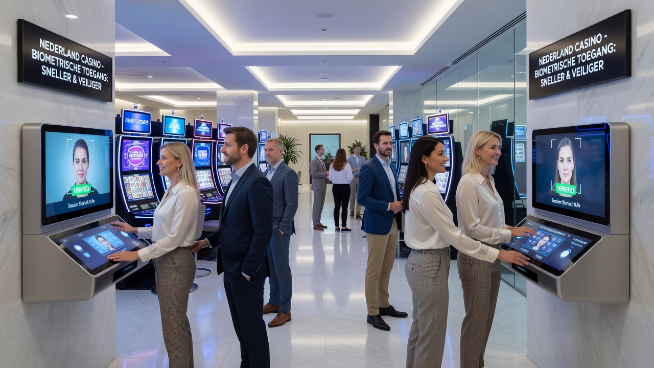 Grafiek die toename van biometrische logins in Nederlandse casinos illustreert met focus op veiligheid en snelheid