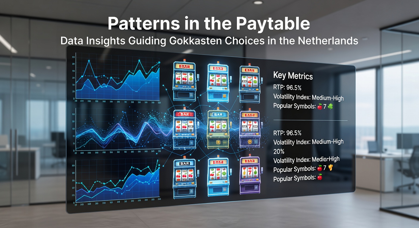 Grafiek met paytable-patronen van populaire Nederlandse gokkasten, tonen symbolen en uitbetalingen