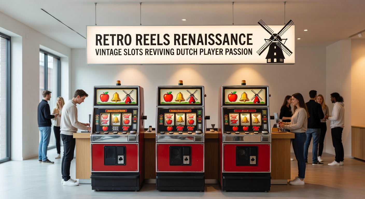 Klassieke retro gokkast met gloeiende fruit-symbolen en neonverlichting die nostalgie oproept