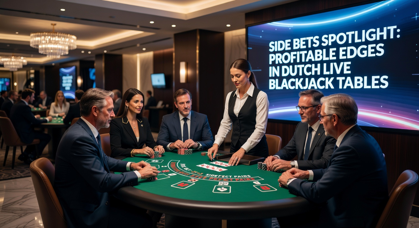 Live blackjack tafel met side bets opties zichtbaar op het scherm, typisch voor Nederlandse online casinos
