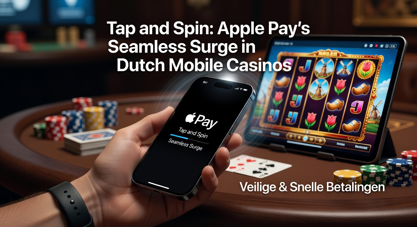 Smartphone met Apple Pay in actie bij een mobiel casino-app, terwijl een speler snel een storting doet voor een ronde roulette