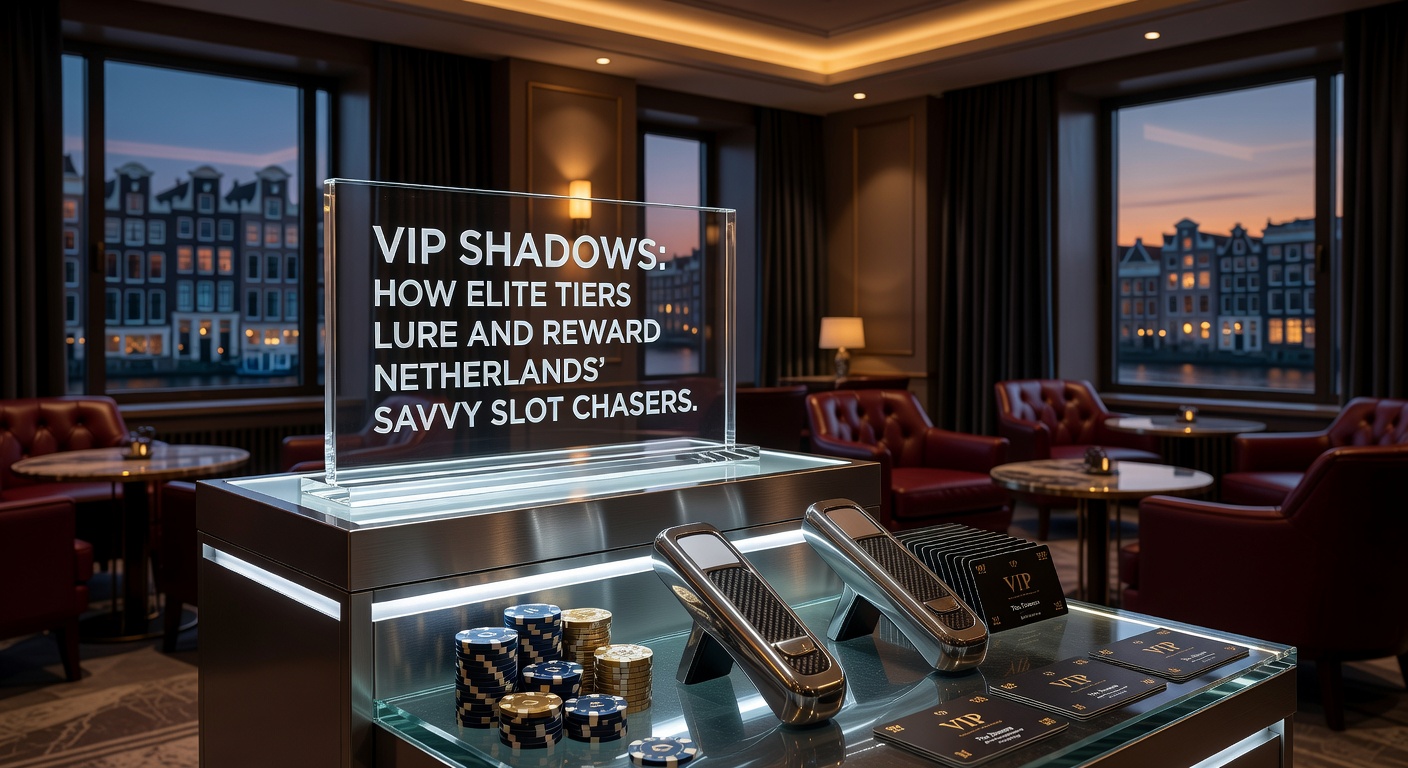 Grafiek met VIP-niveaus en beloningen, slotschermen op de achtergrond met Nederlandse vlag