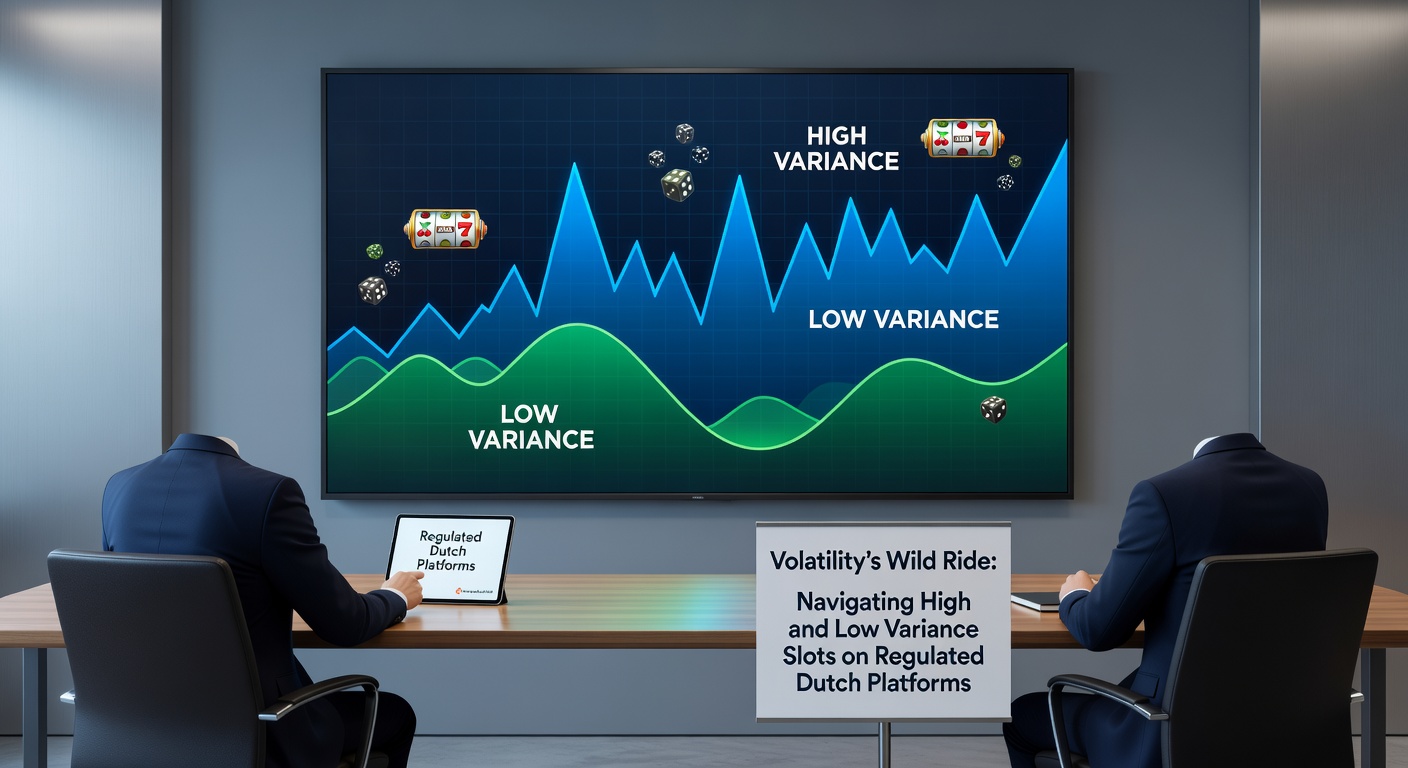 Grafische weergave van een volatiliteitsgrafiek met pieken en dalen in gokkastwinsten, typisch voor Nederlandse online platforms